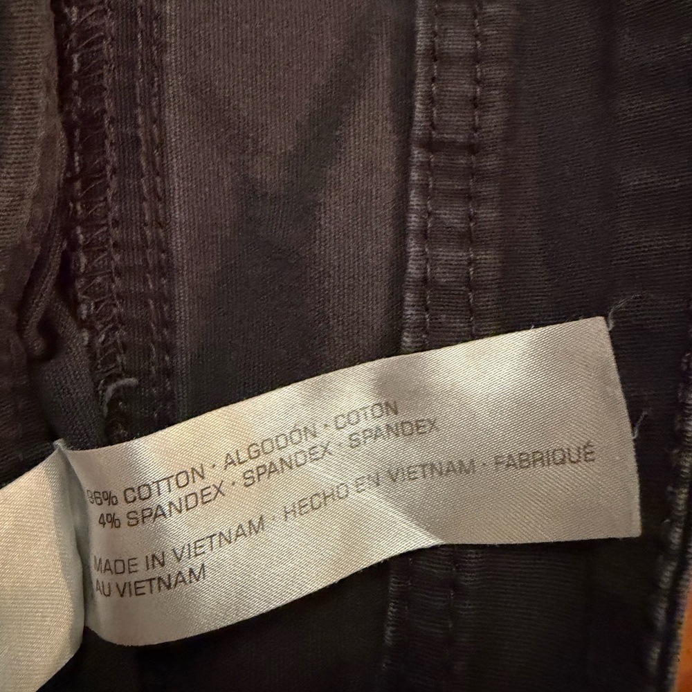 Supplies by Unionbay Skinny Cargo Pants 16 33W Charcoal Gray Zip Pocket Stretch - Picture 8 of 15
